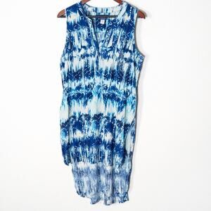 Whoa Wait Sleeveless Dress Blue Size Large Coastal Inspired Resortwear